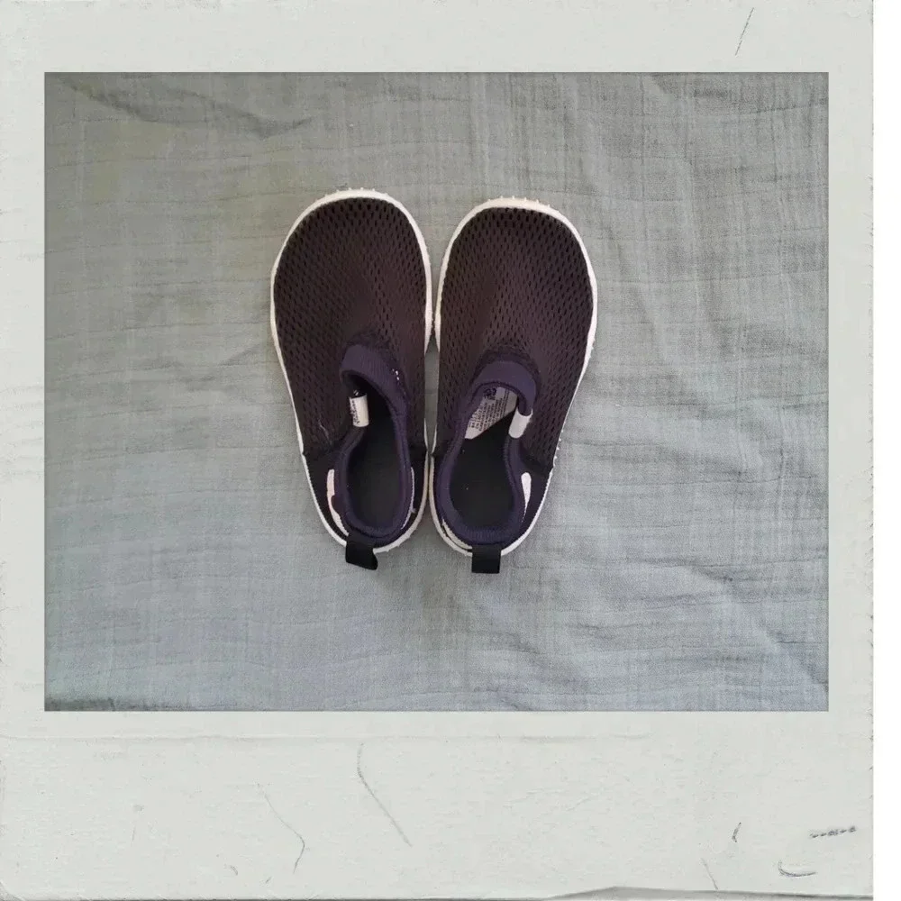 Nike Baby Toddler Beach Pool Slippers Rubber Mesh Black Slip On 7C Water Shoes